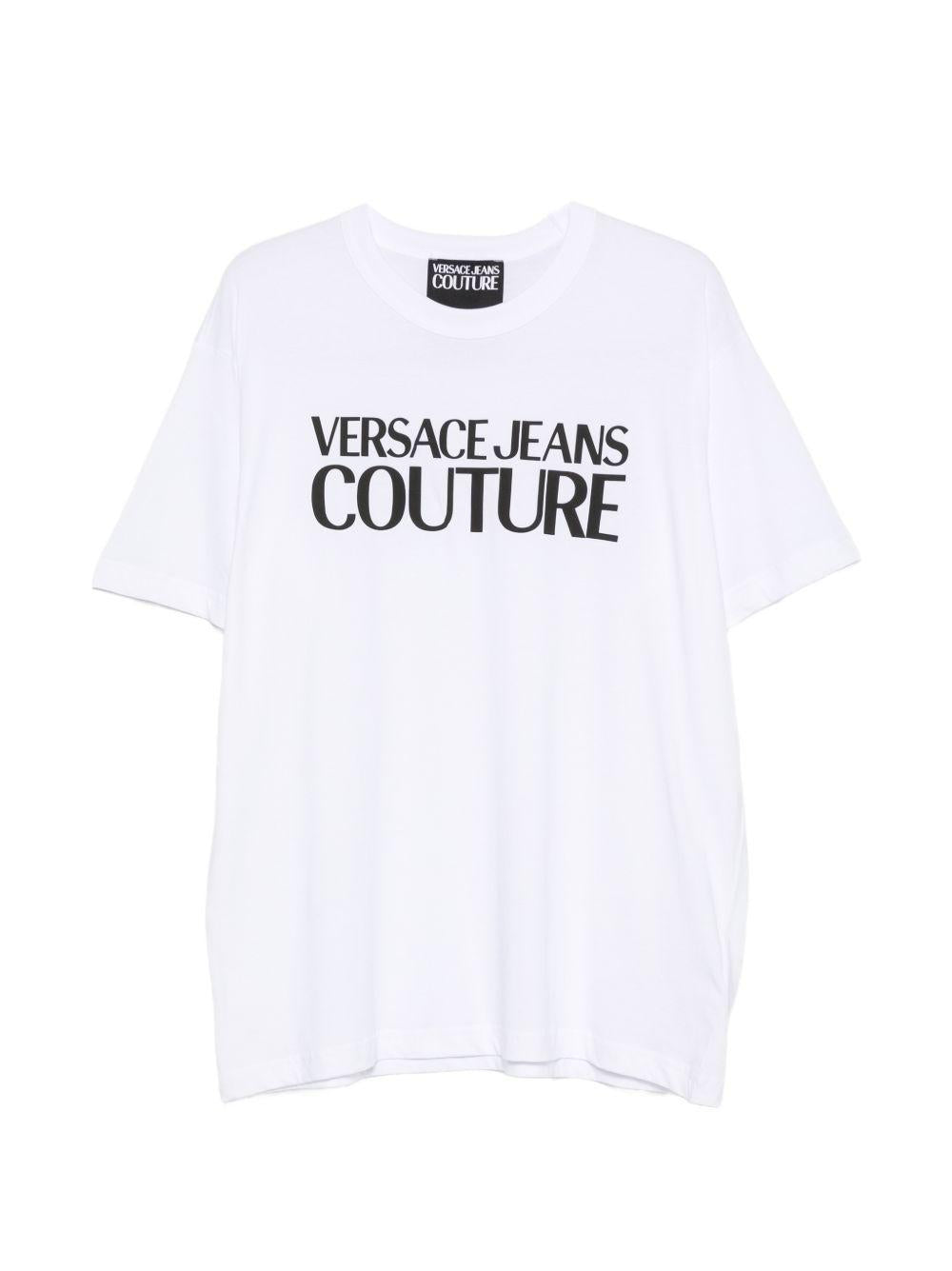 VERSACE JEANS COUTURE T-shirt bianca girocollo con maniche corte 