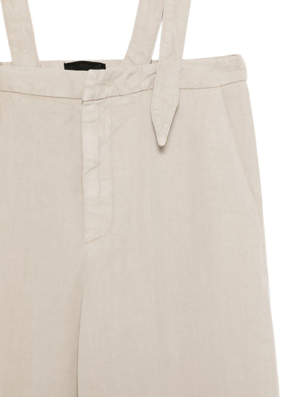 DONDUP Salopette beige con gamba ampia 