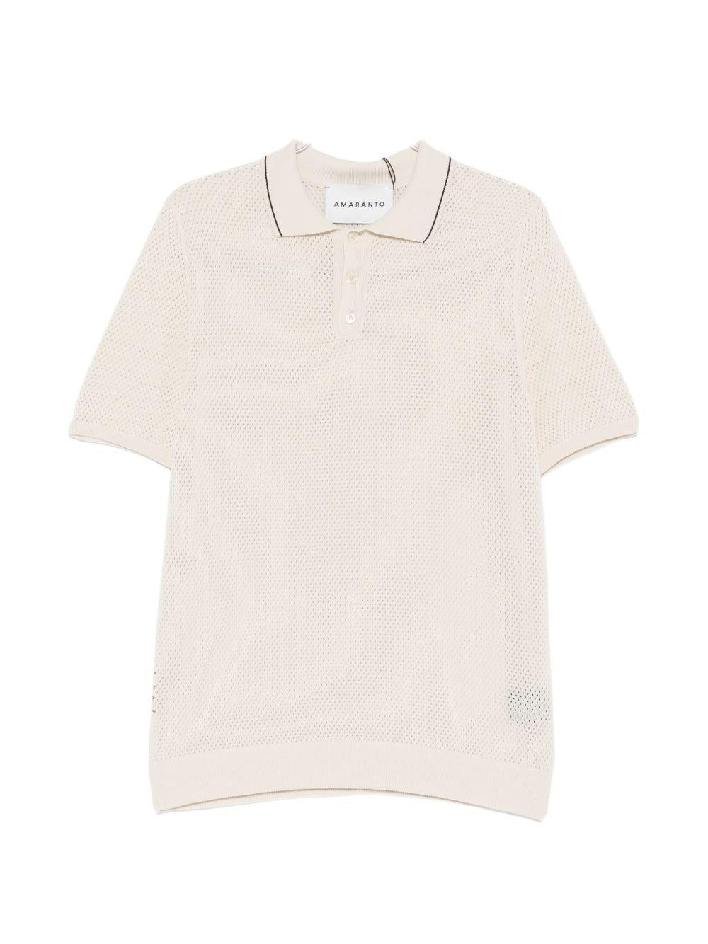 AMARANTO Polo bianco sporco a maniche corte 
