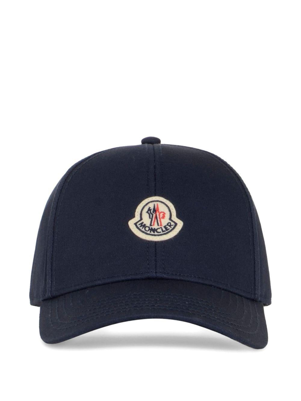 MONCLER Cappello da baseball in gabardine blu navy 