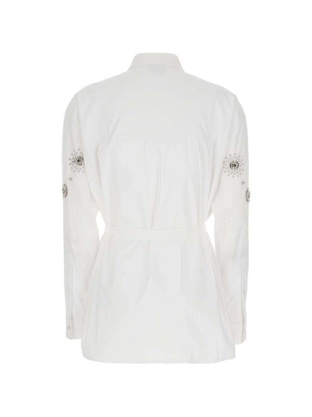 PINKO Camicia Carley in cotone bianco con colletto a punta 