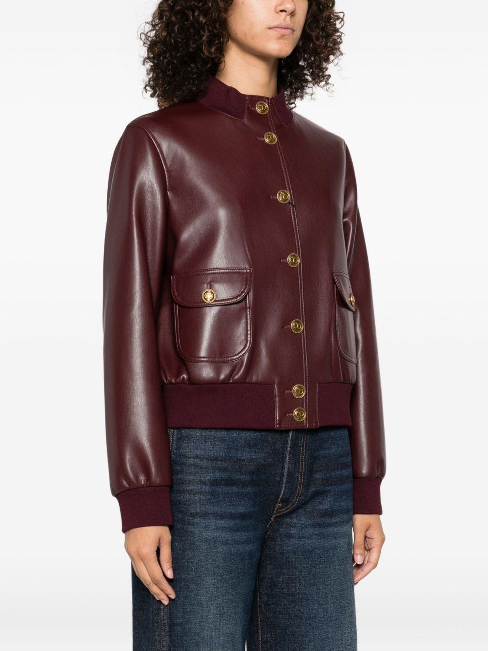 TWINSET Giacca in ecopelle burgundy con tasche 