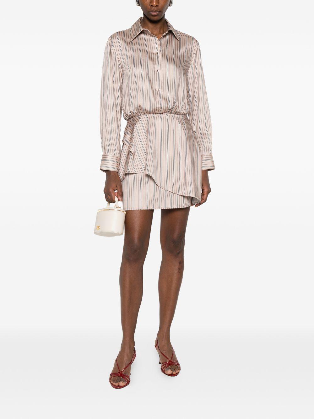 LIUJO Abito coto chemisier gessato con volant 