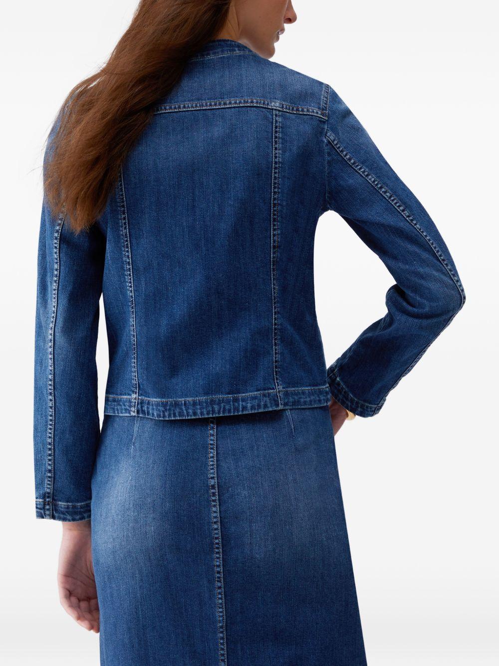 LIUJO Giacca in denim con collo alla coreana e tasche 