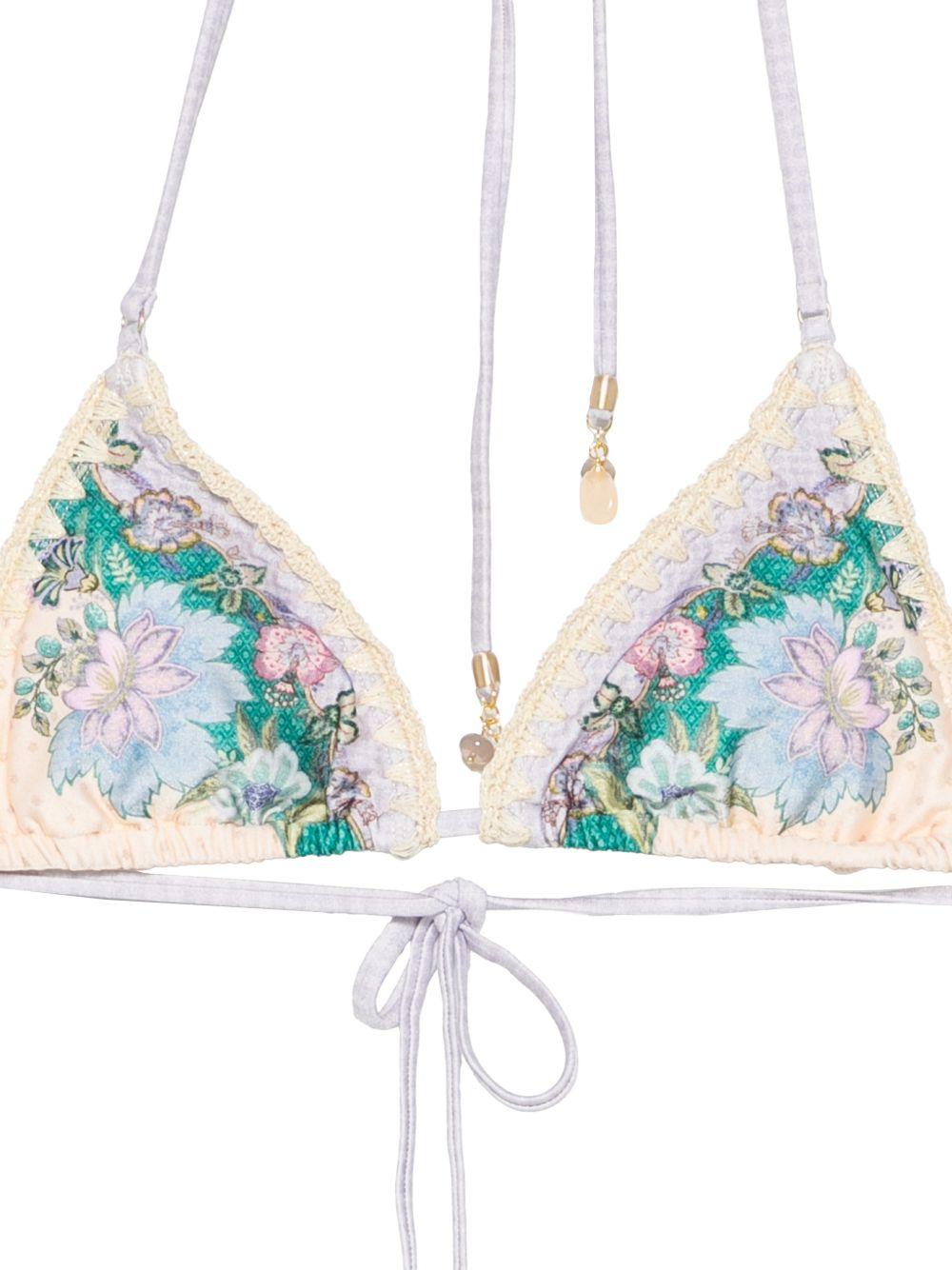 ZIMMERMANN Bikini Indra con dettagli crochet e stampa floreale 