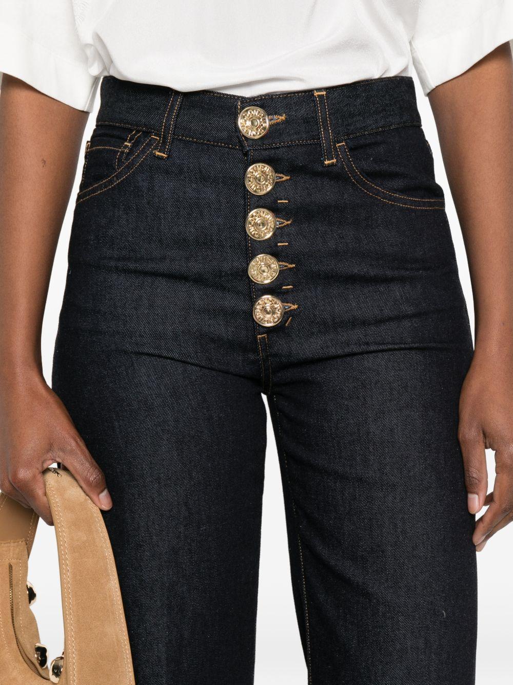 DONDUP Jeans Amber in blu denim scuro con bottoni 