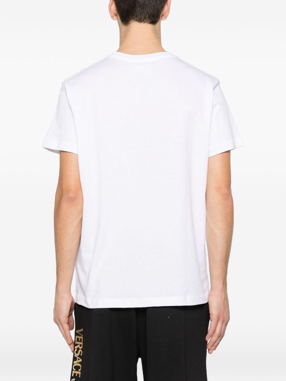 VERSACE JEANS COUTURE T-shirt in cotone bianco con stampa 