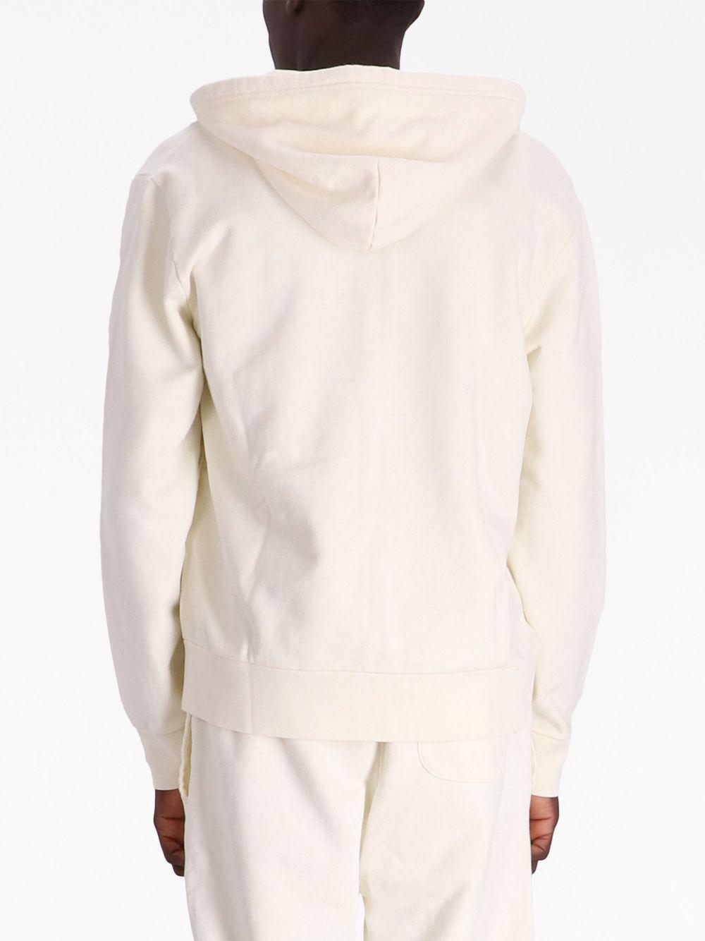 POLO RALPH LAUREN Felpa ecrù con cappuccio e zip 