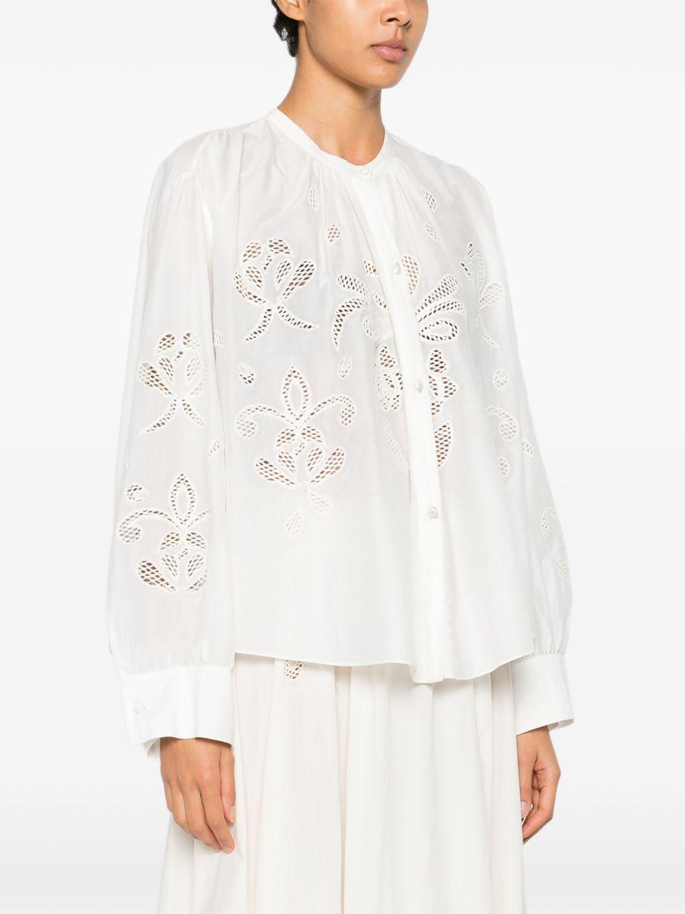 FORTE FORTE Camicia My Shirt ricamata in cotone bianco 
