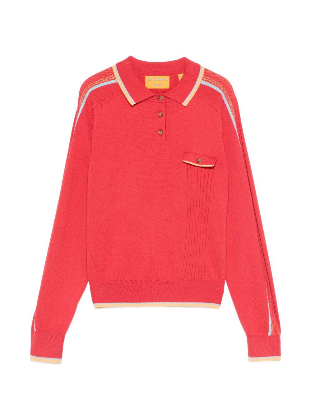 GUEST IN RESIDENCE Polo rossa in cotone misto cashmere 