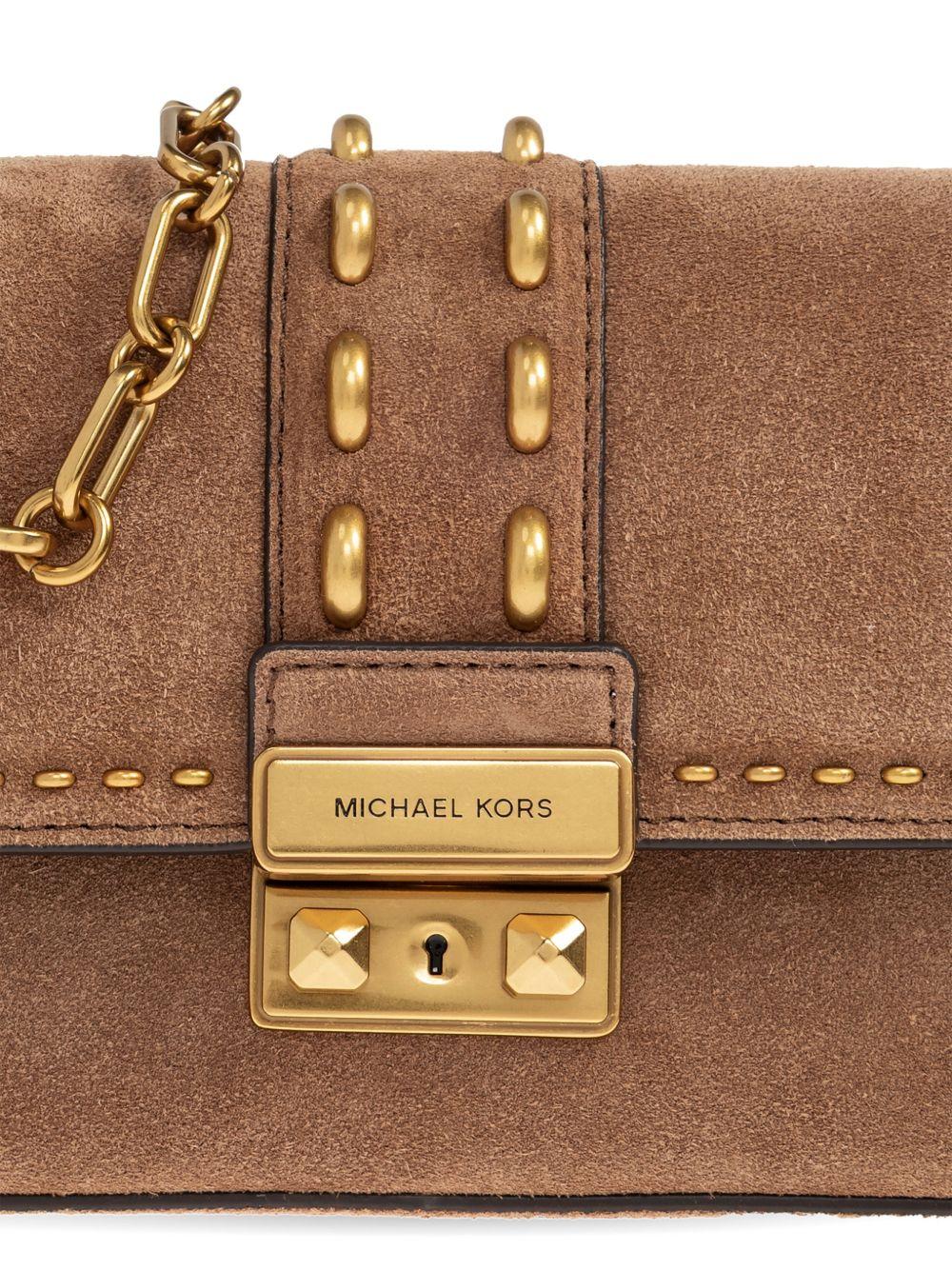 MICHAEL KORS Borsa a spalla in pelle scamosciata color cammello 