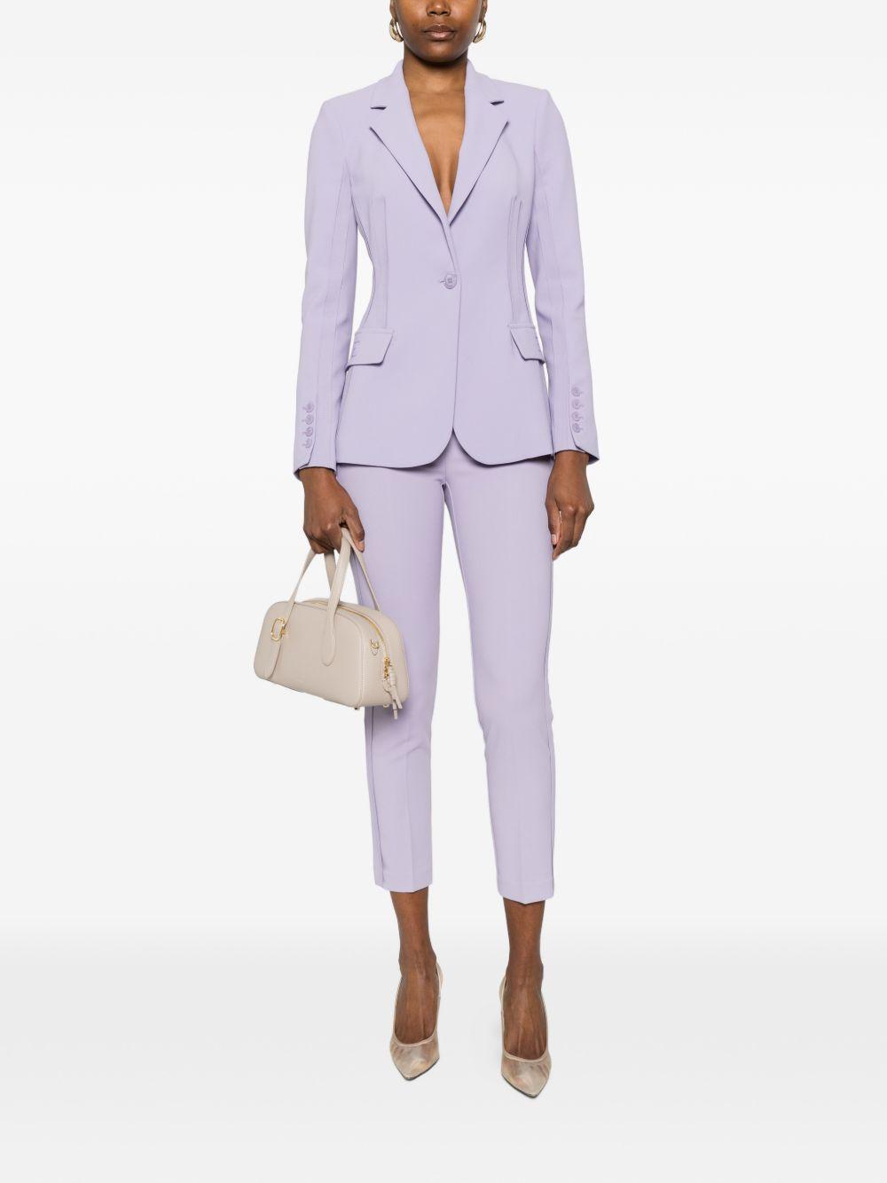 ELISABETTA FRANCHI Pantaloni taglio sartoriale in tessuto lilla 