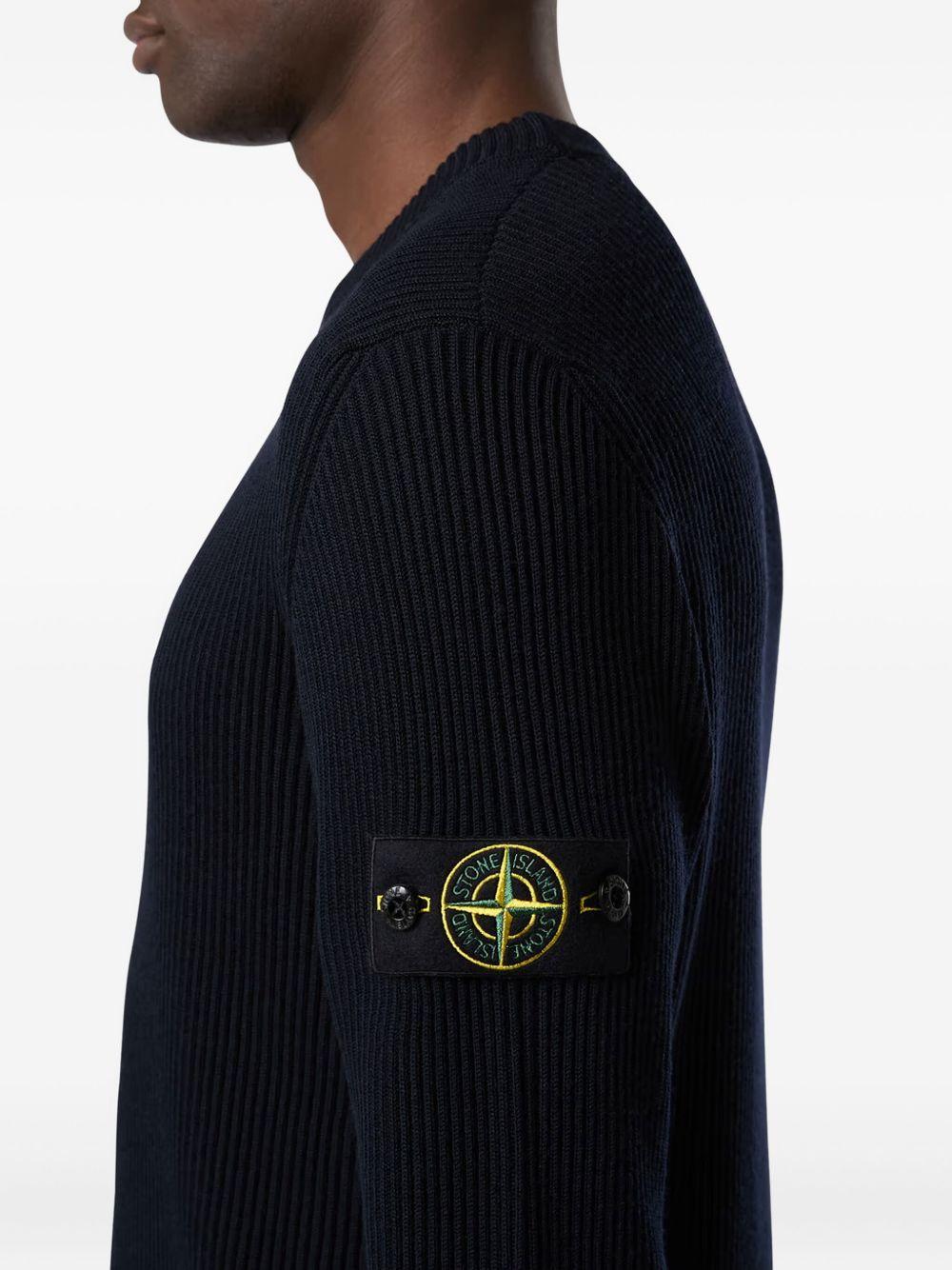 STONE ISLAND Maglia girocollo con patch logo 