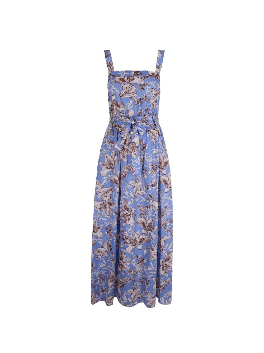 LIUJO Abito lungo bluette con stampa floreale 