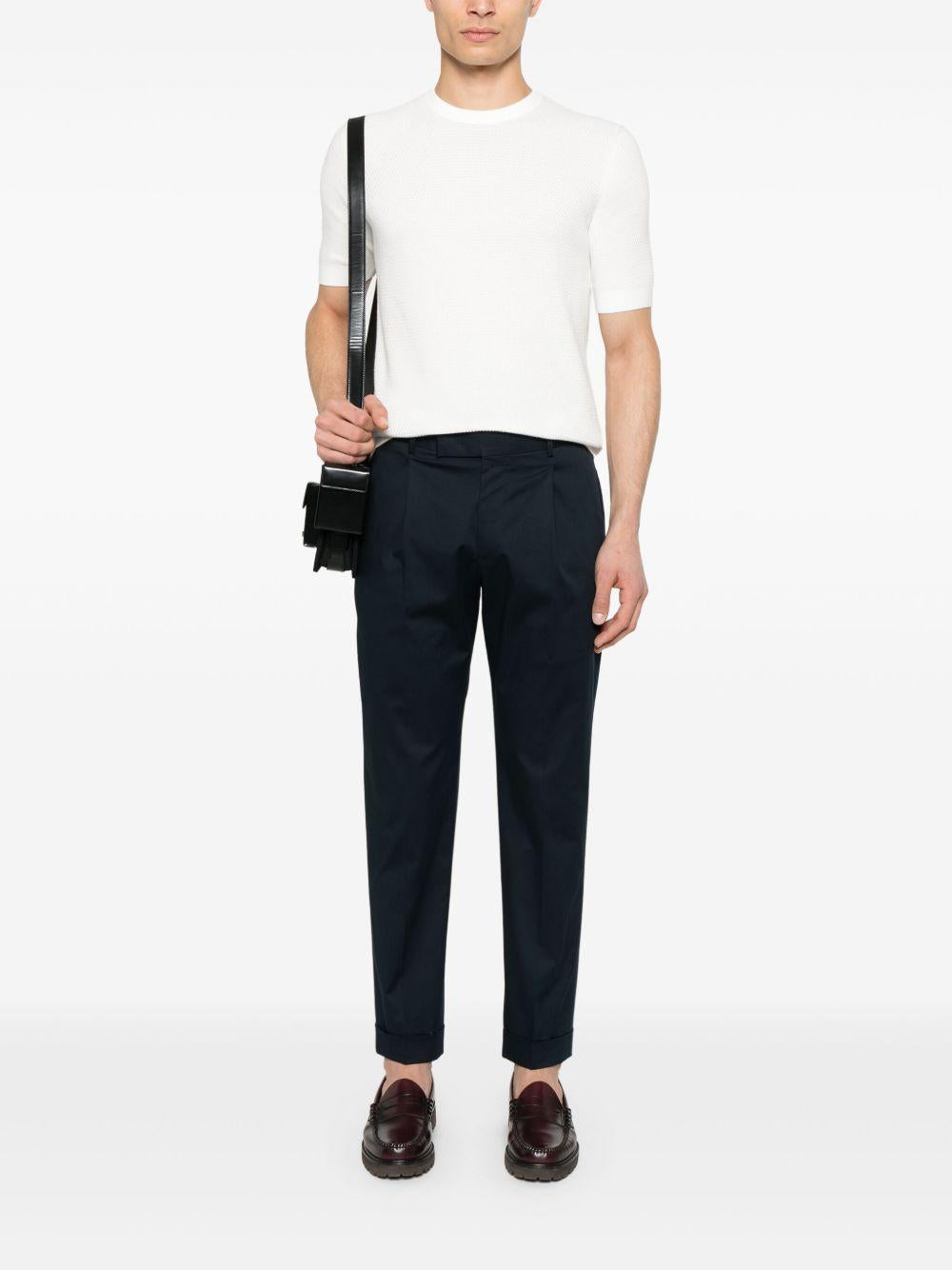 PT TORINO Pantaloni in cotone elasticizzato blu 