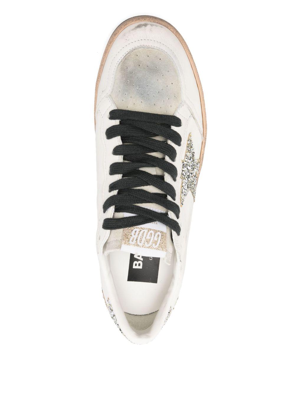 GOLDEN GOOSE Sneakers 'Ball Star' bianche e argento 