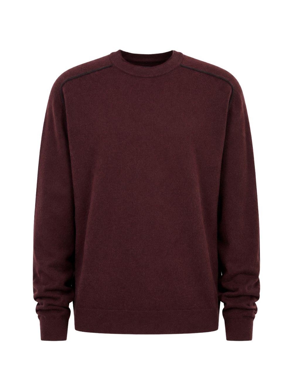 MAISON MARGIELA Maglione girocollo in lana vergine bordeaux con Four Stitches 
