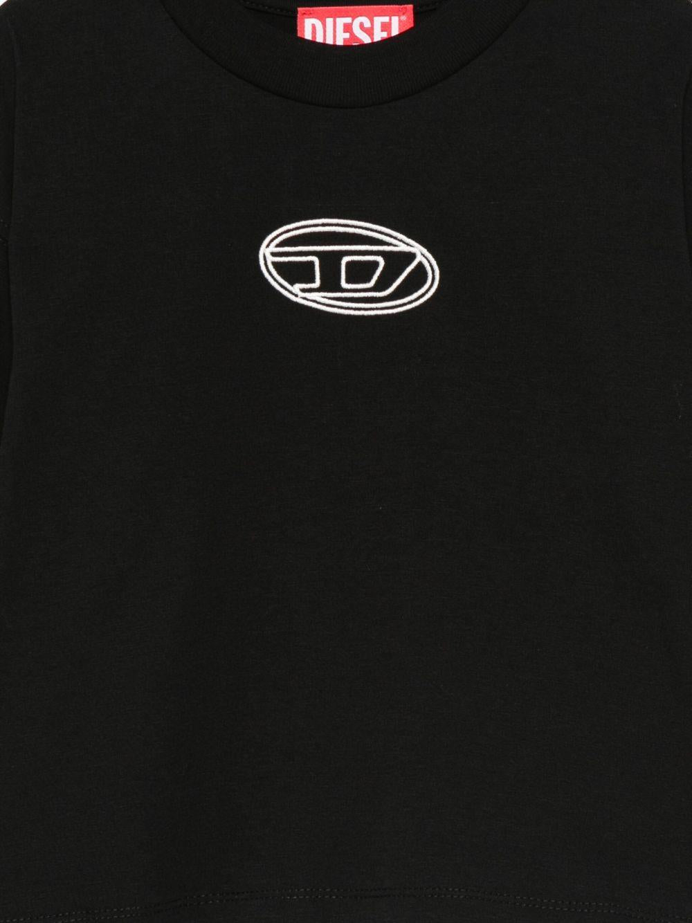 DIESEL T- shirt in cotone nero con logo 