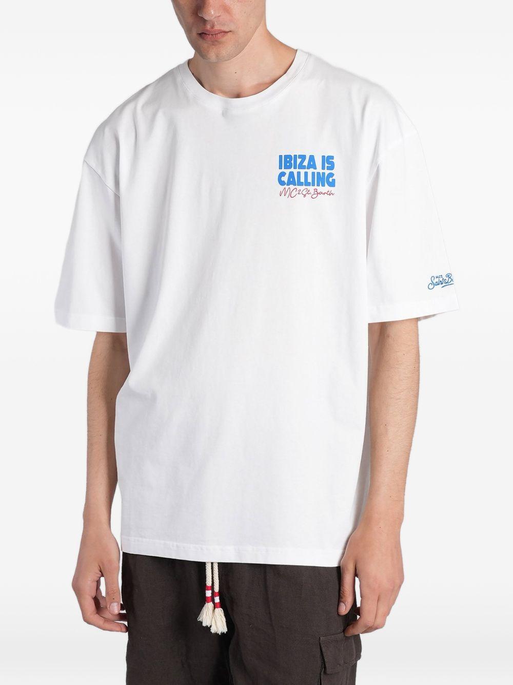 MC2 SAINT BARTH T-shirt Delmar in cotone bianco con stampa 