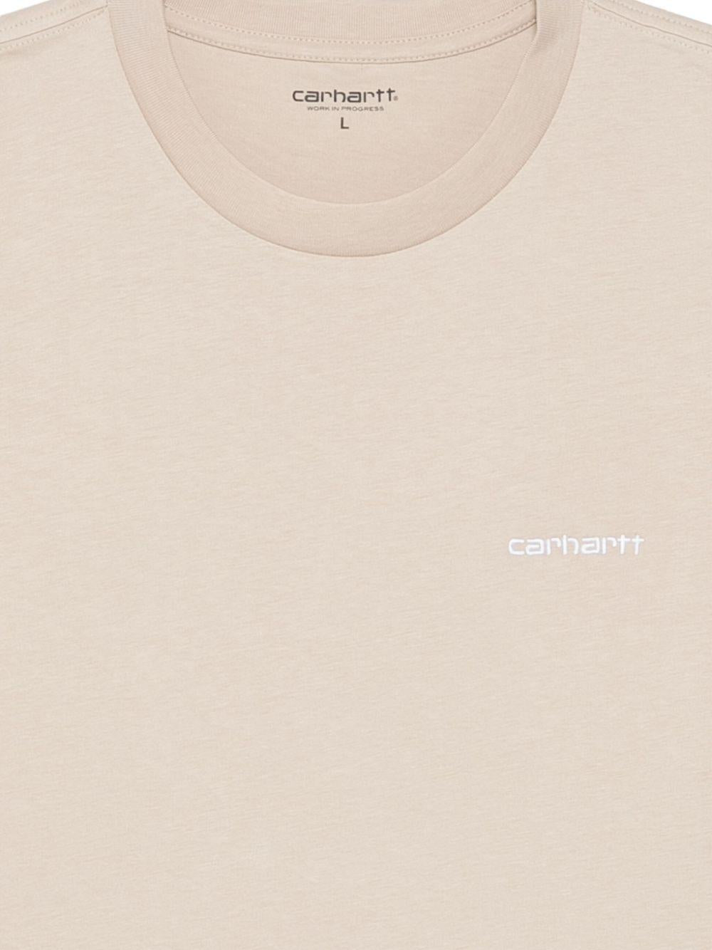 CARHARTT WIP T-shirt in cotone beige con logo 