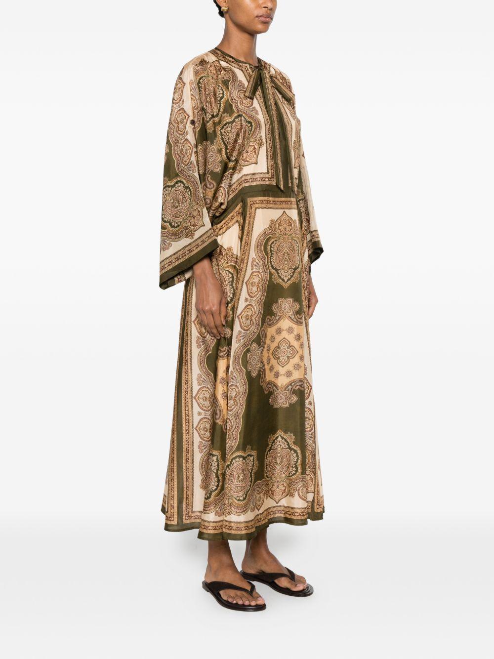 ZIMMERMANN Abito midi Mahon con stampa 