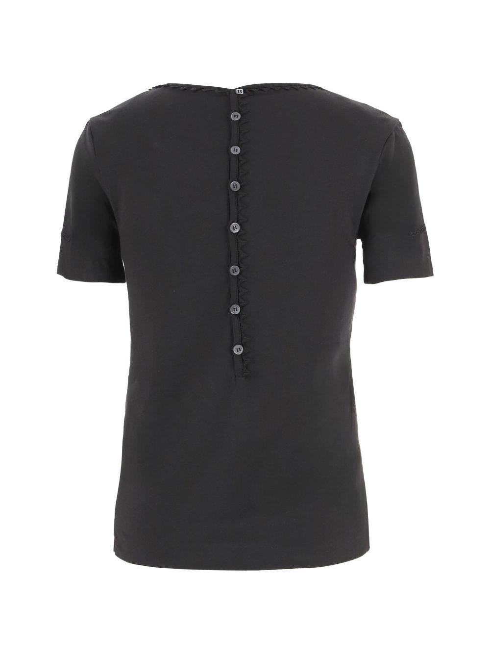 JACQUEMUS T-shirt in cotone nero con bottoncini 