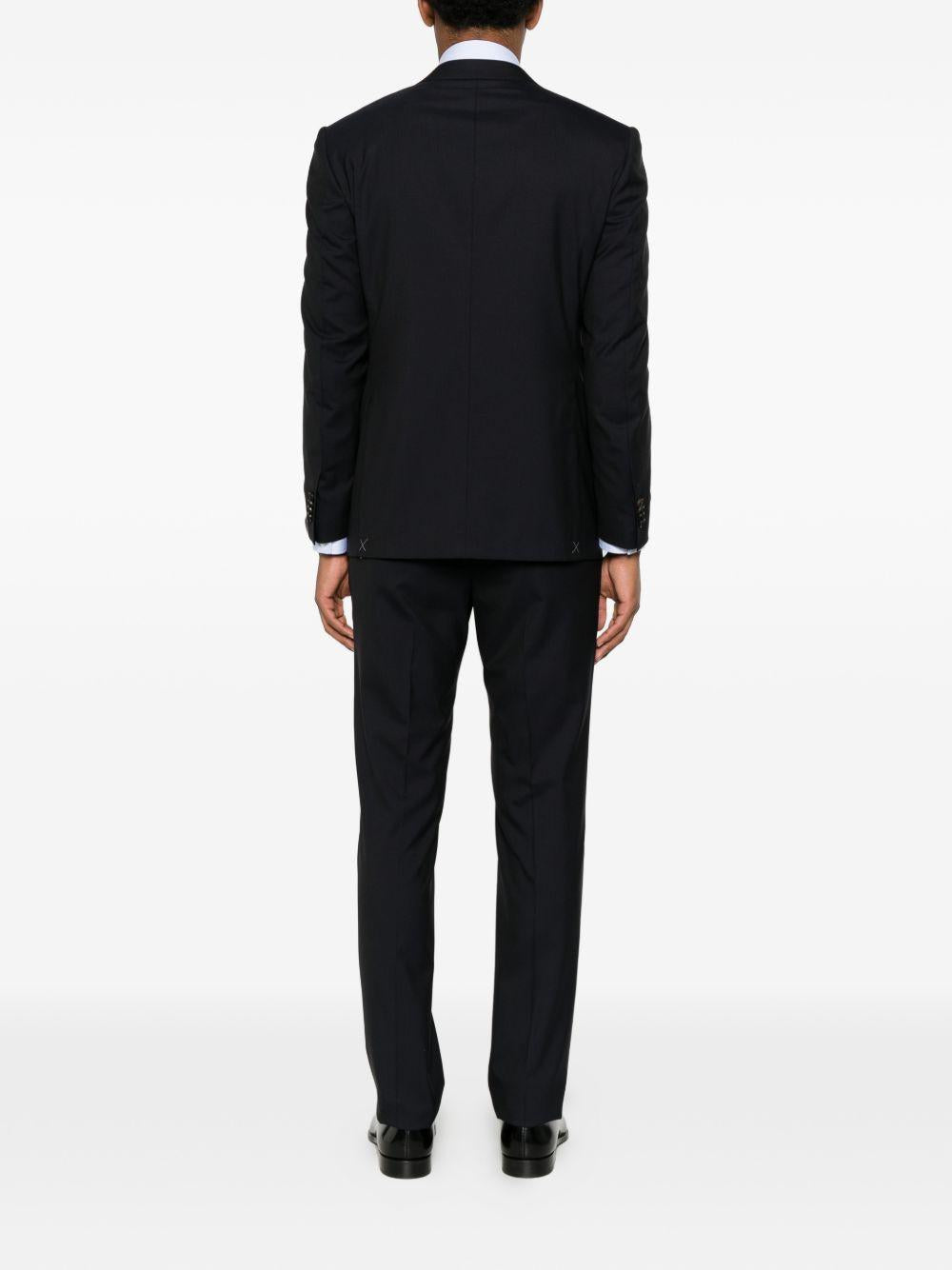 CORNELIANI Completo in lana vergine blu con giacca monopetto 