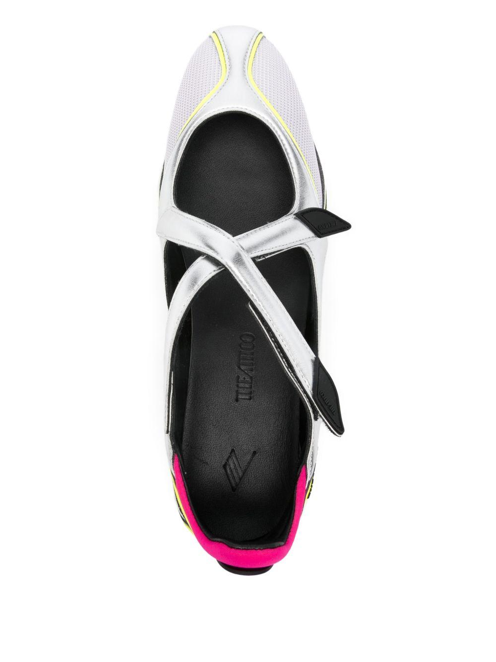 THE ATTICO Ballerine 'Floor 01' grigie e gialle 