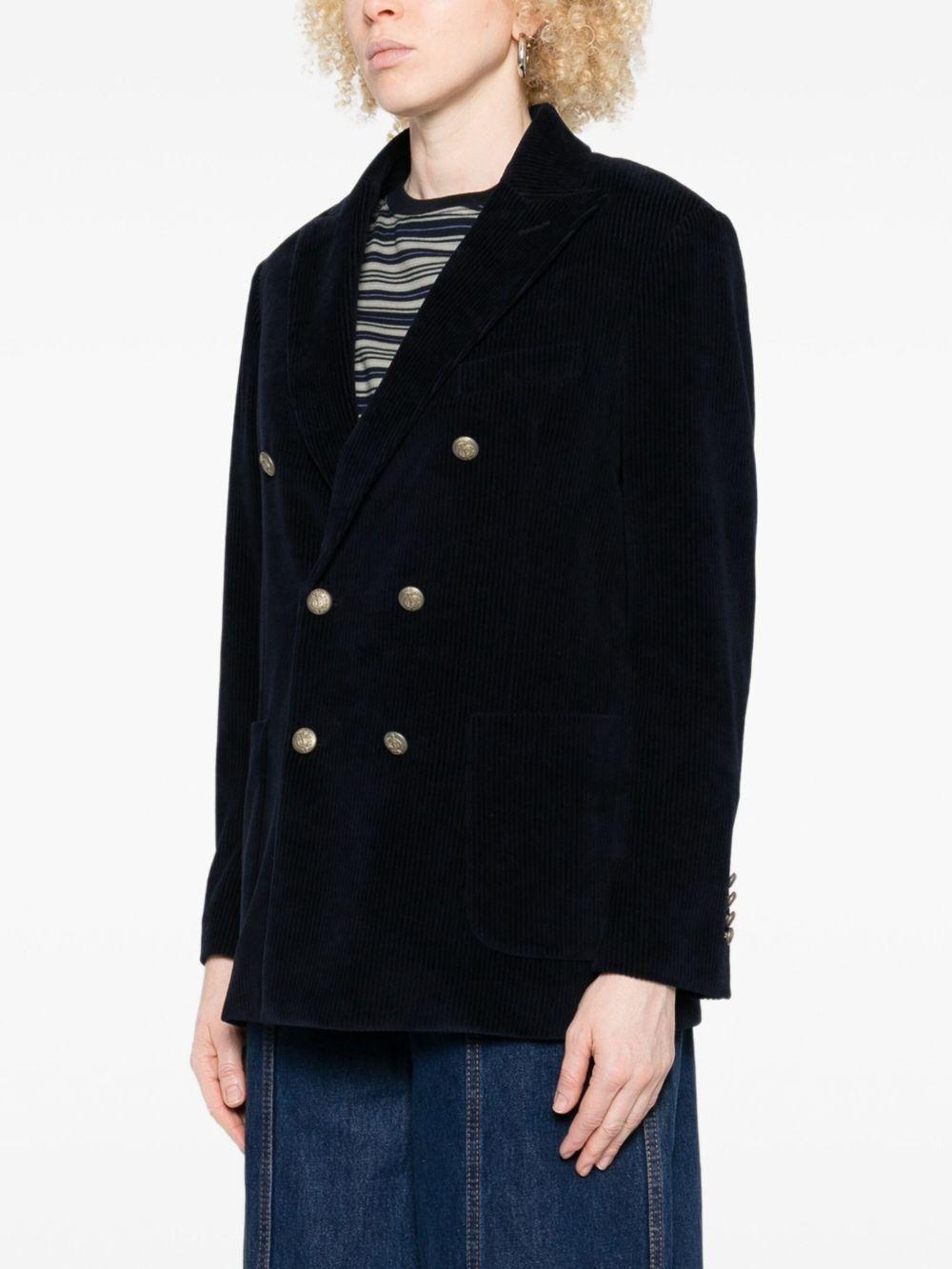 CIRCOLO 1901 Blazer doppiopetto in velluto a coste blu 