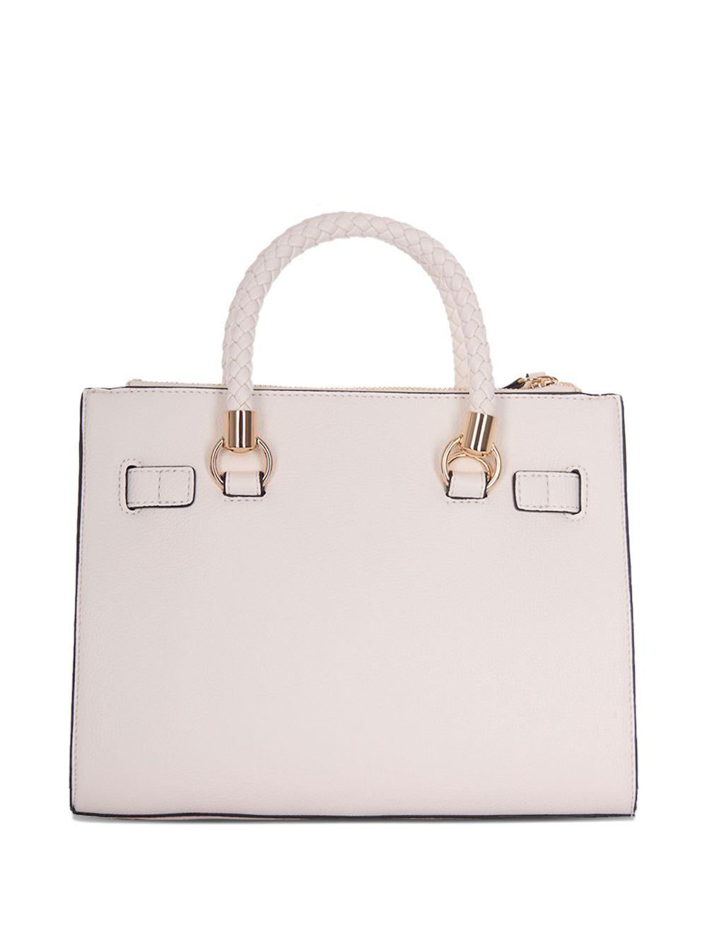LIUJO Borsa Satchel media bianco sporco con charms 