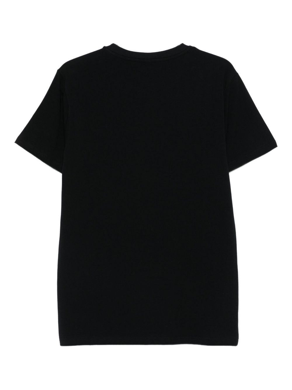 MOSCHINO UNDERWEAR T-shirt in cotone nero con patch orso 