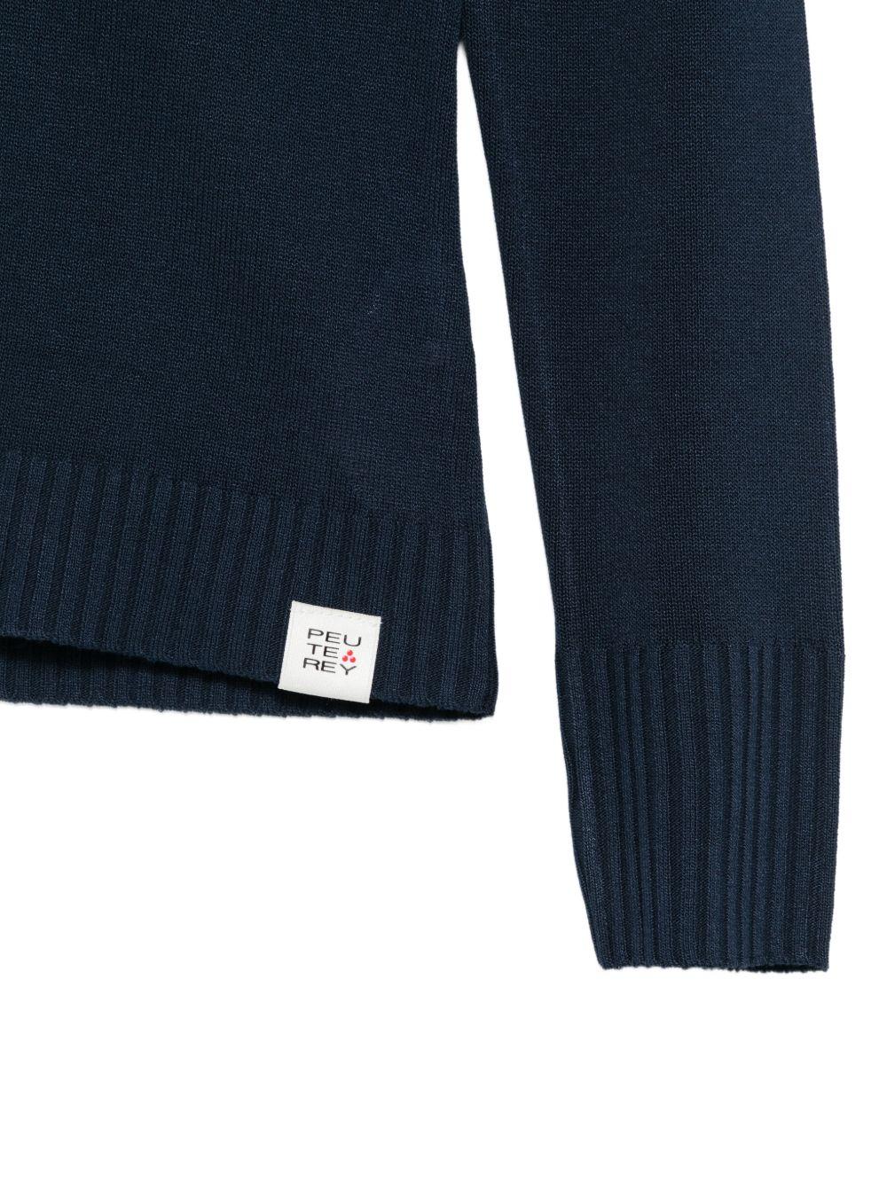 PEUTEREY Maglia a maniche lunghe Jan con scollo a V blu navy 