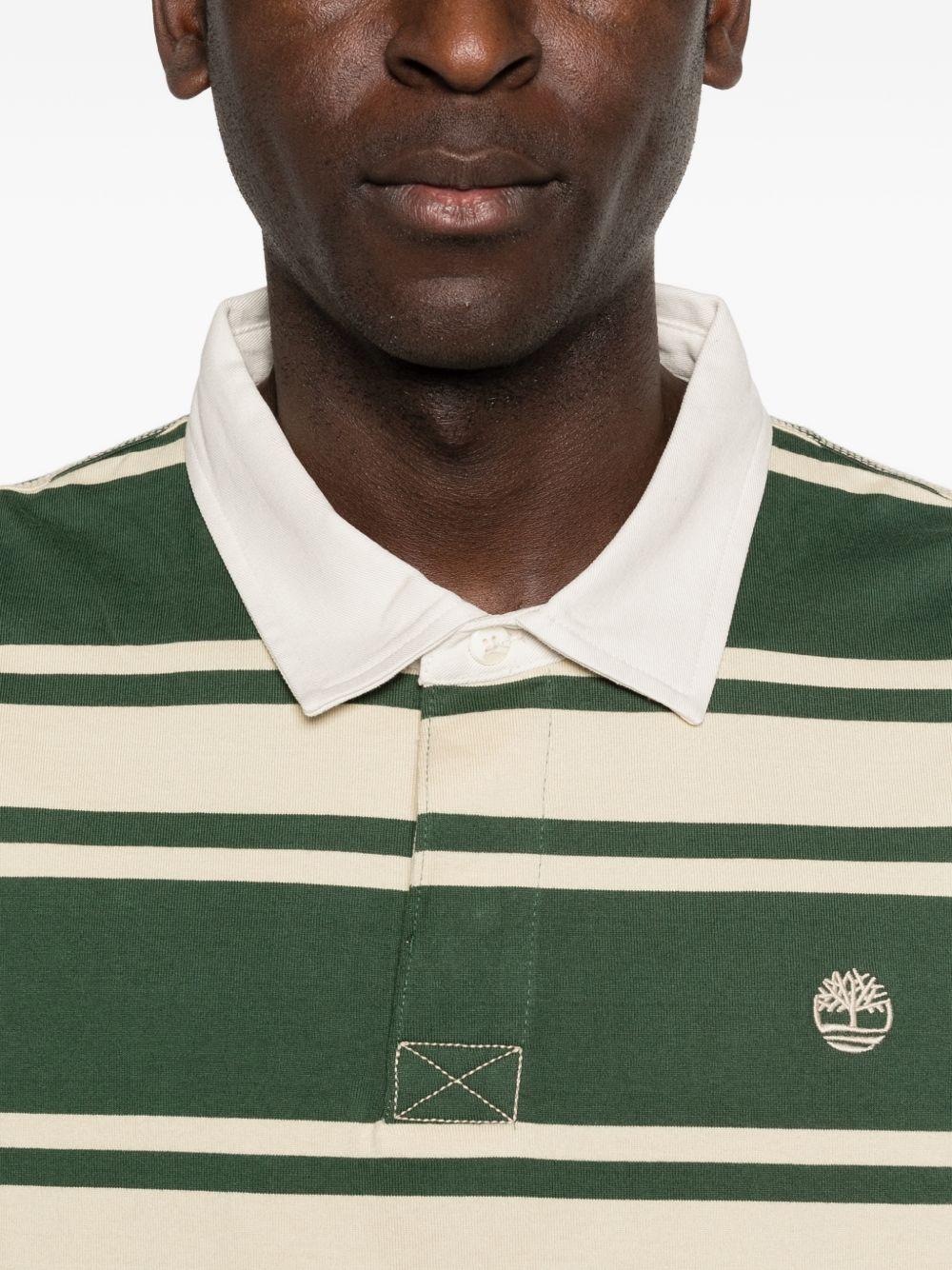 TIMBERLAND Polo verde a righe con logo 