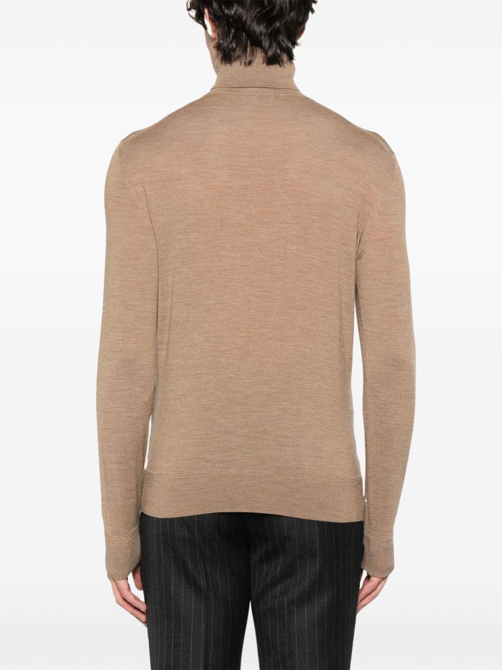 TOM FORD Maglia a collo alto in lana beige 