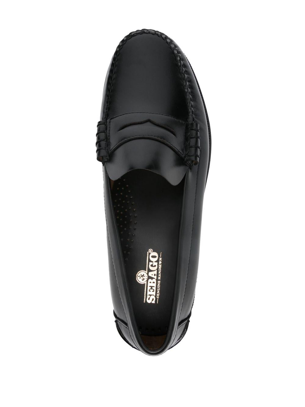 SEBAGO Mocassini Classic Dan 902 con fascia penny in pelle nera 