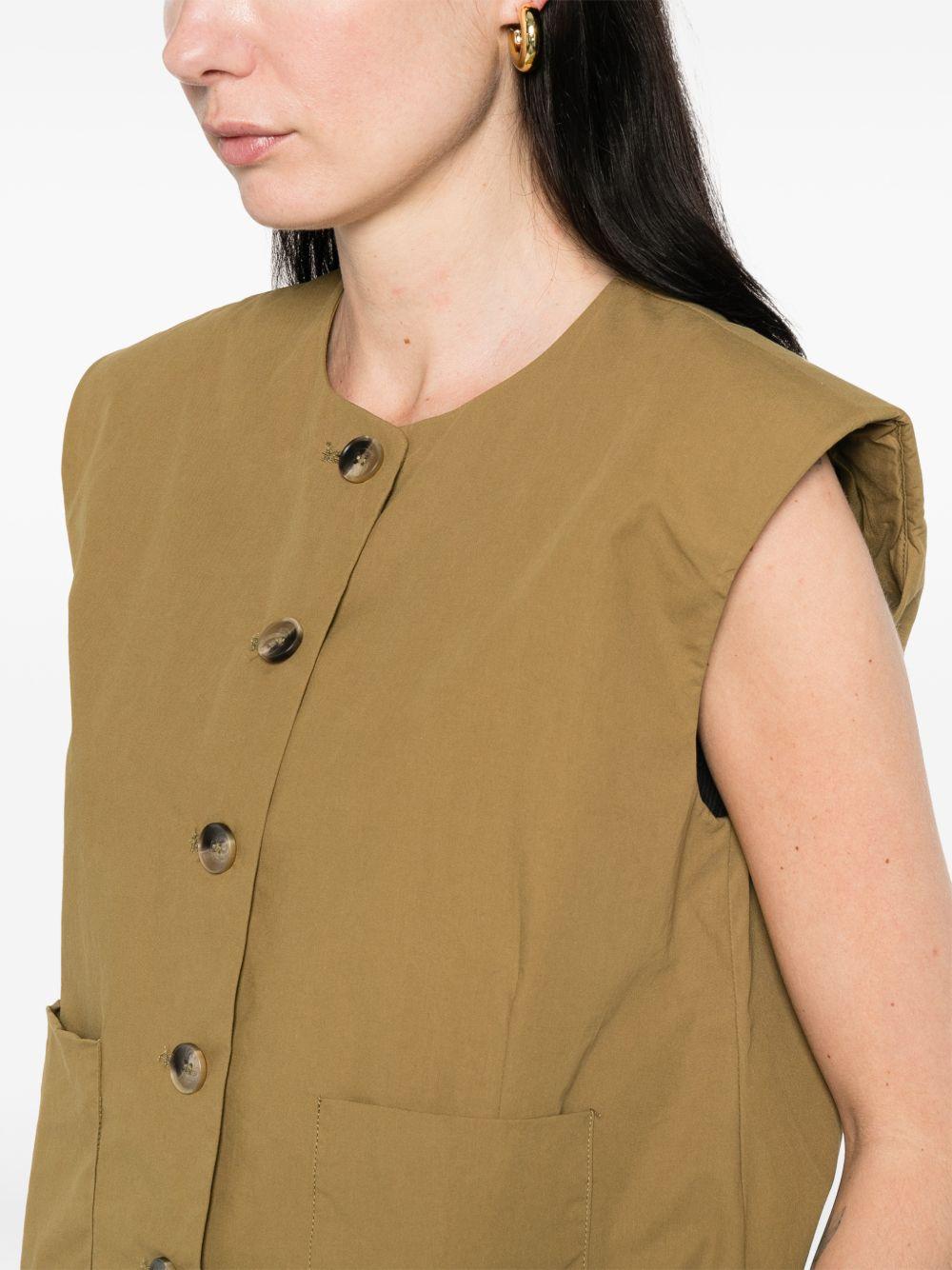 YERSE Gilet Carli in cotone cachi 