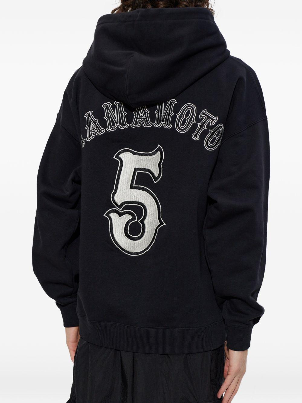 Y3 Felpa nera GFX con cappuccio e stampa logo 