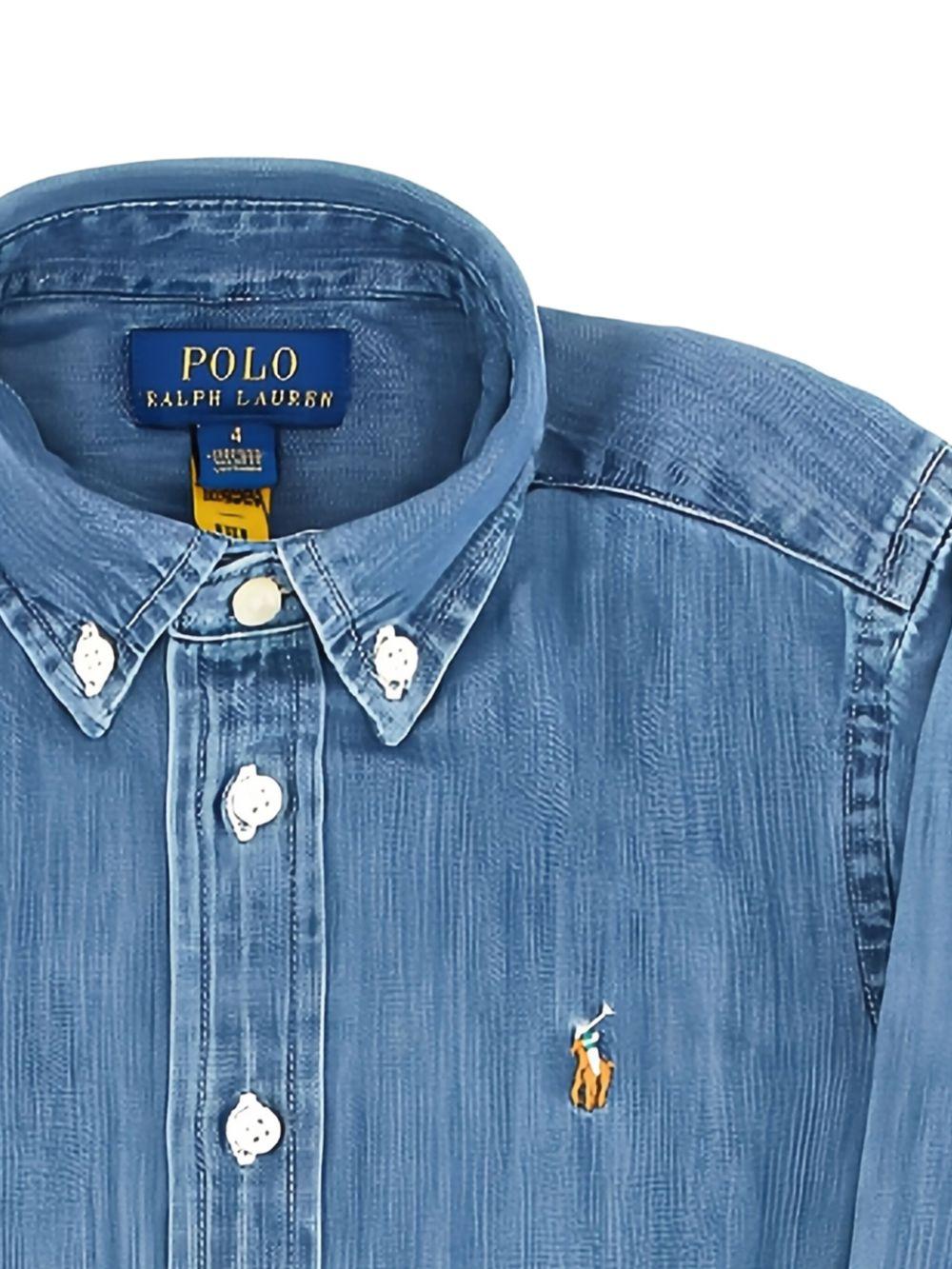 POLO RALPH LAUREN Camicia in denim con logo 