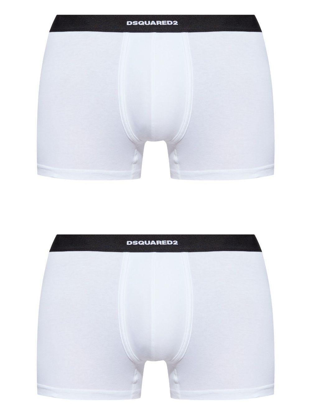 DSQUARED2 Boxer bianchi con elastico in vita 
