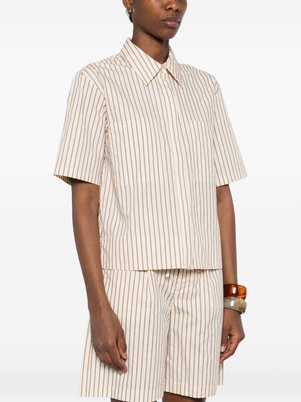 YERSE Camicia Maggie a maniche corte in cotone a righe 