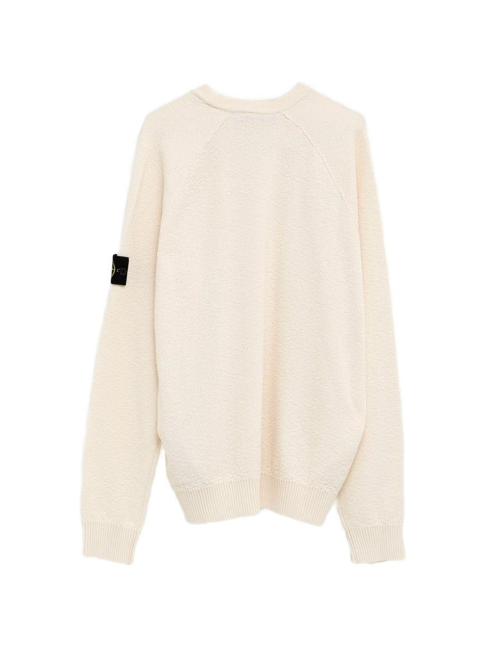 STONE ISLAND Maglia in cotone girocollo con patch logo 