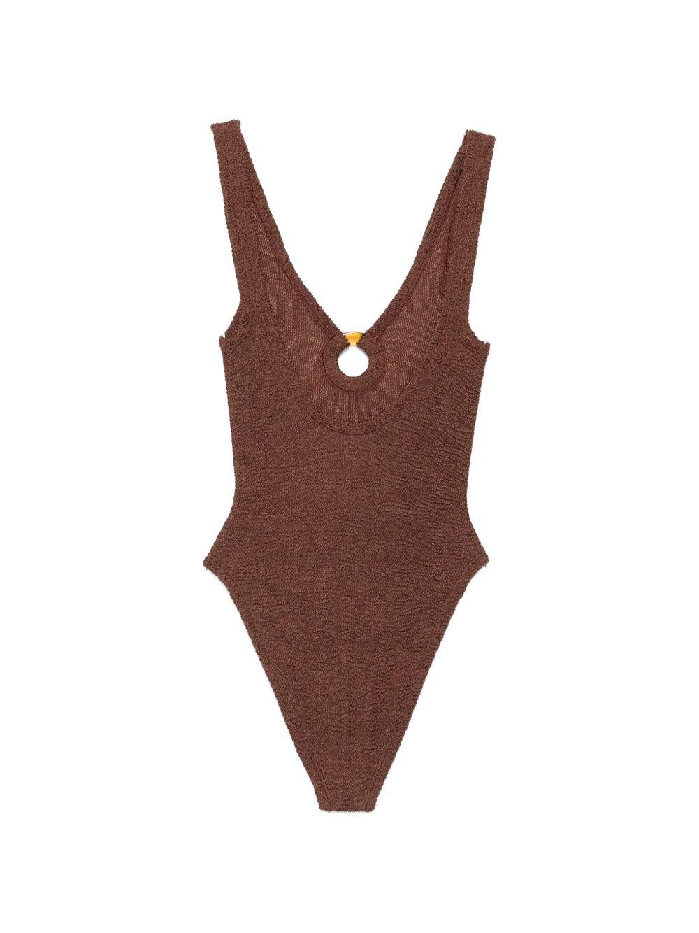 HUNZA G Costume da mare intero Celine marrone 