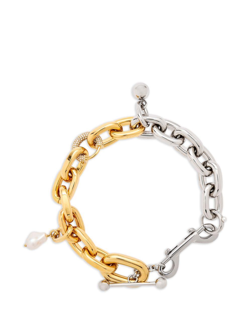 RABANNE Collana dorata e argentata con charm 