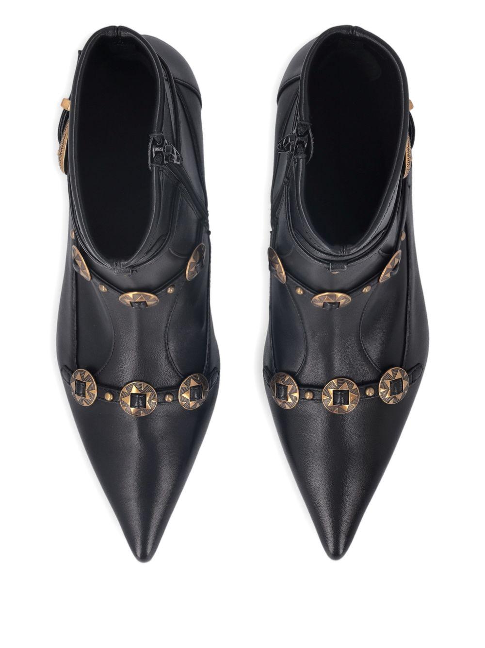 PINKO Stivaletti neri con fibbia e dettagli dorati 