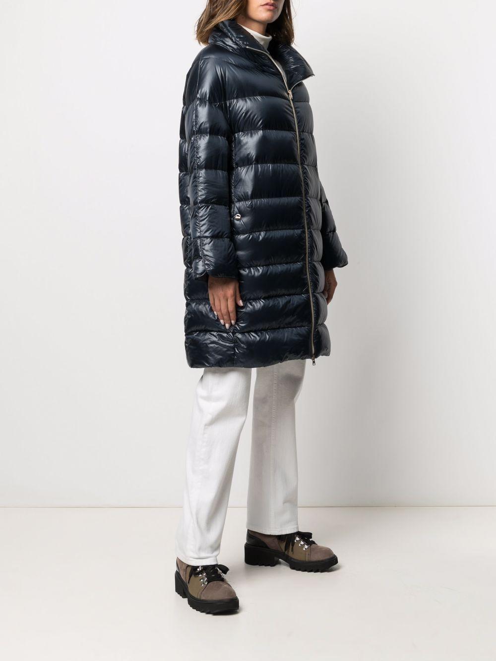 HERNO Piumino trapuntato blu con collo ampio 