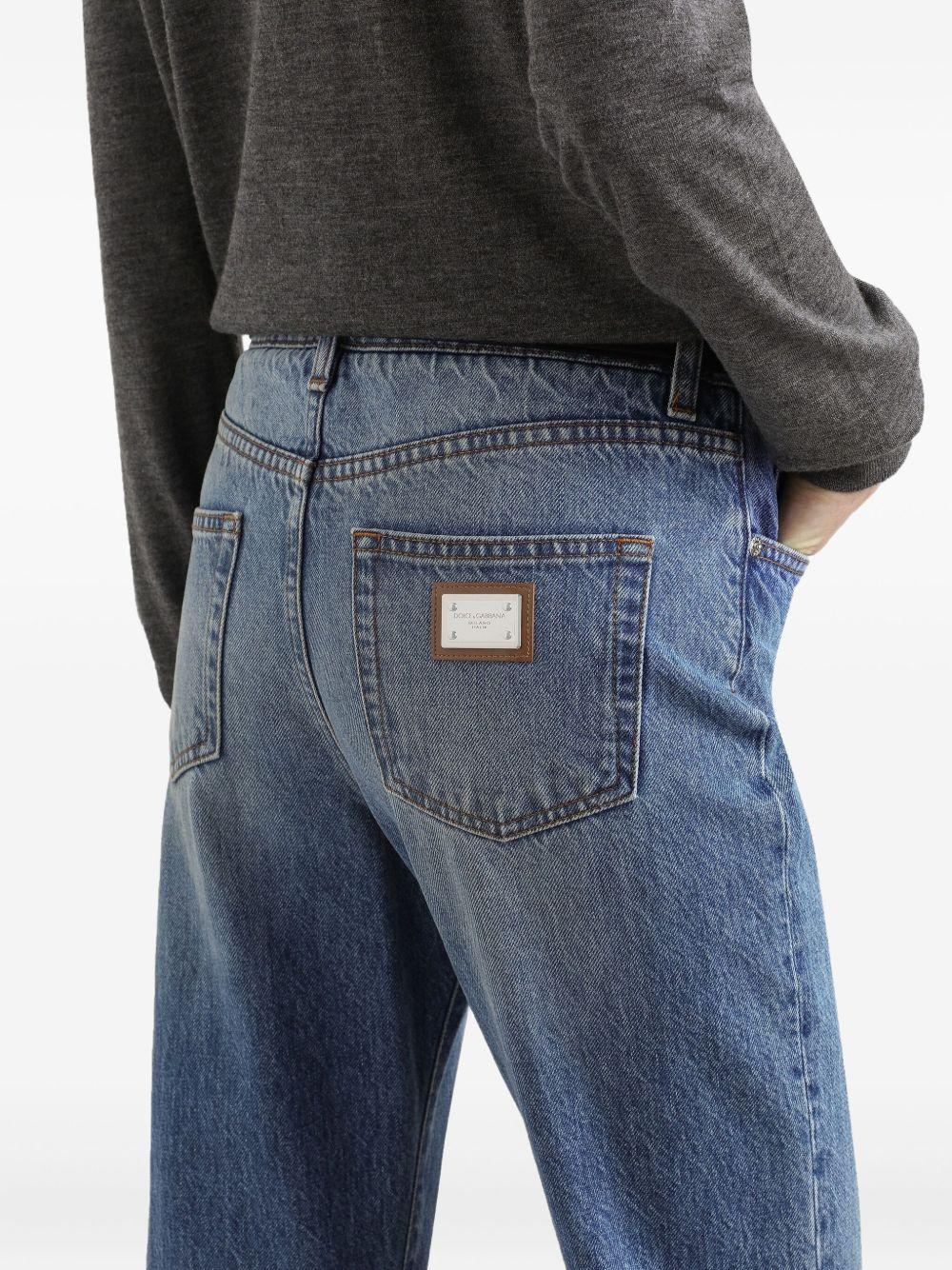DOLCE e GABBANA Jeans con placca logo 