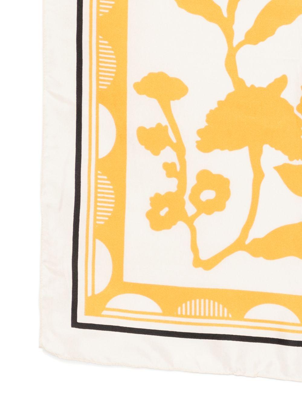 SGOMBERO CANTINE Foulard Ariete in seta con stampa gialla 