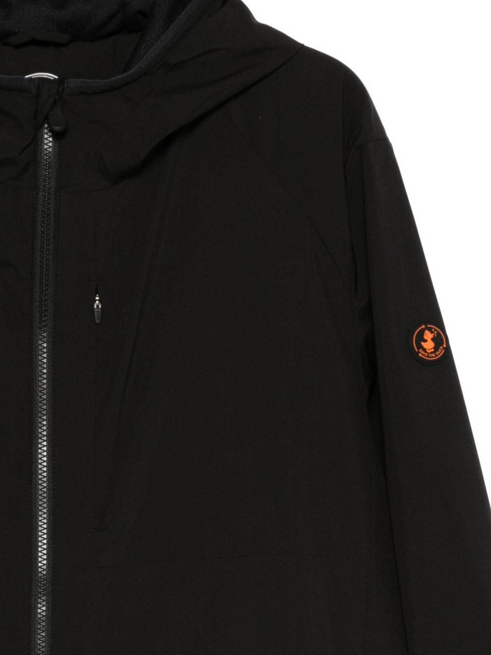 SAVE THE DUCK Giacca Pier nera con cappuccio e zip 