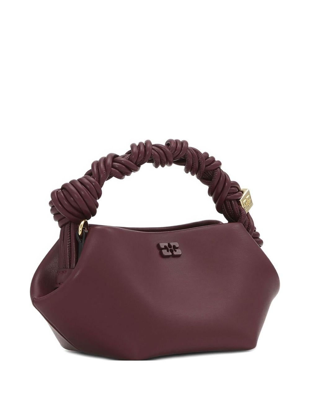 GANNI Borsa Bou mini in pelle bordeaux 