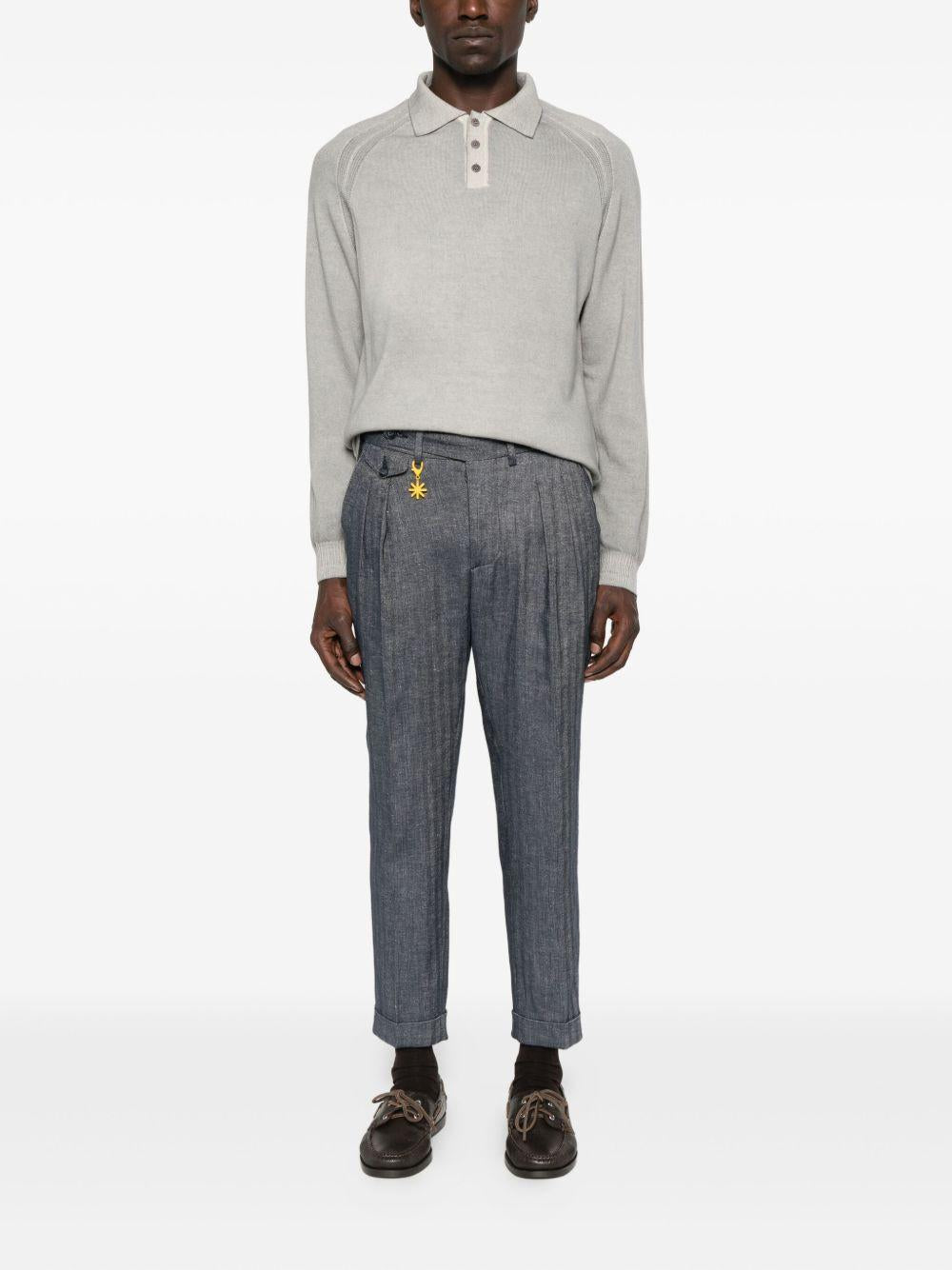 DANIELE FIESOLI Maglia grigio chiaro con colletto 